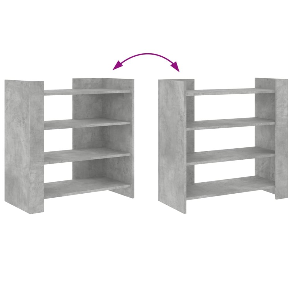 Aparador de madera contrachapada gris hormigón 73,5x35x75