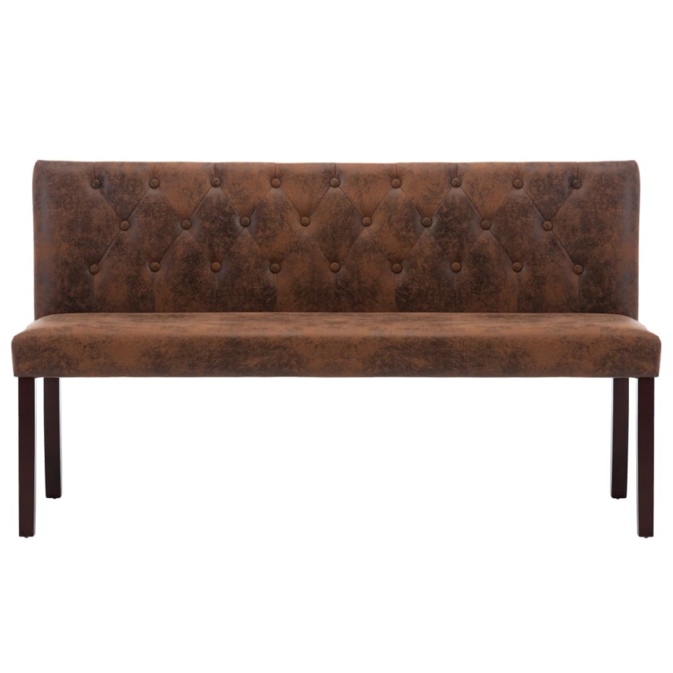 Banco de piel de ante artificial marrón 148,5