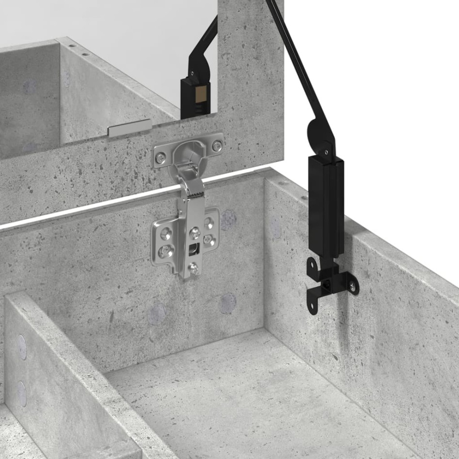 Tocador con espejo gris hormigón 73x46,5x120