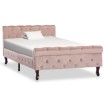 Estructura de cama de terciopelo rosa 100x200 cm