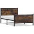 Estructura de cama sin colchón metal roble ahumado 100x190