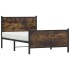 Estructura de cama sin colchón metal roble ahumado 100x190