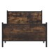 Estructura de cama sin colchón metal roble ahumado 100x190
