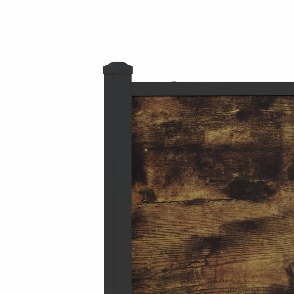 Estructura de cama sin colchón metal roble ahumado 100x190