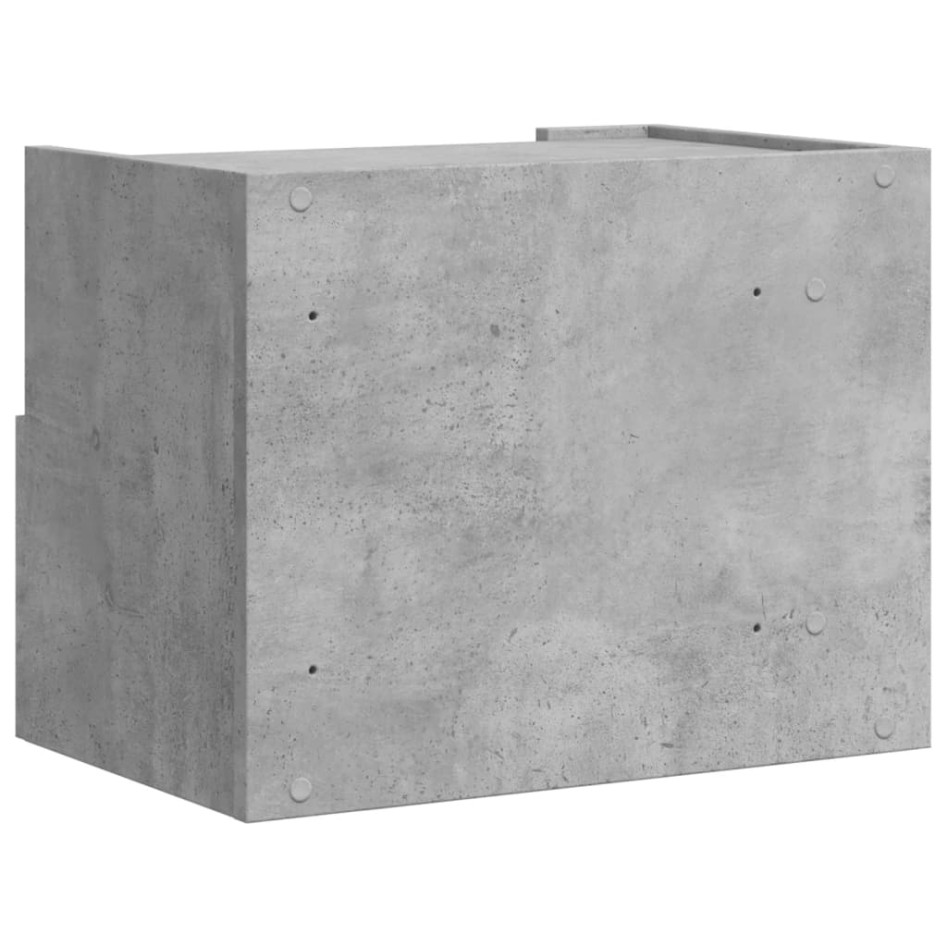 Mesita de noche de pared 2 uds color gris hormigón 45x30x35