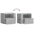 Mesita de noche de pared 2 uds color gris hormigón 45x30x35