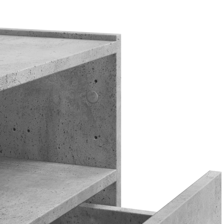 Mesita de noche de pared 2 uds color gris hormigón 45x30x35