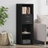 Aparador alto madera de ingeniería negro 40x42,5x124