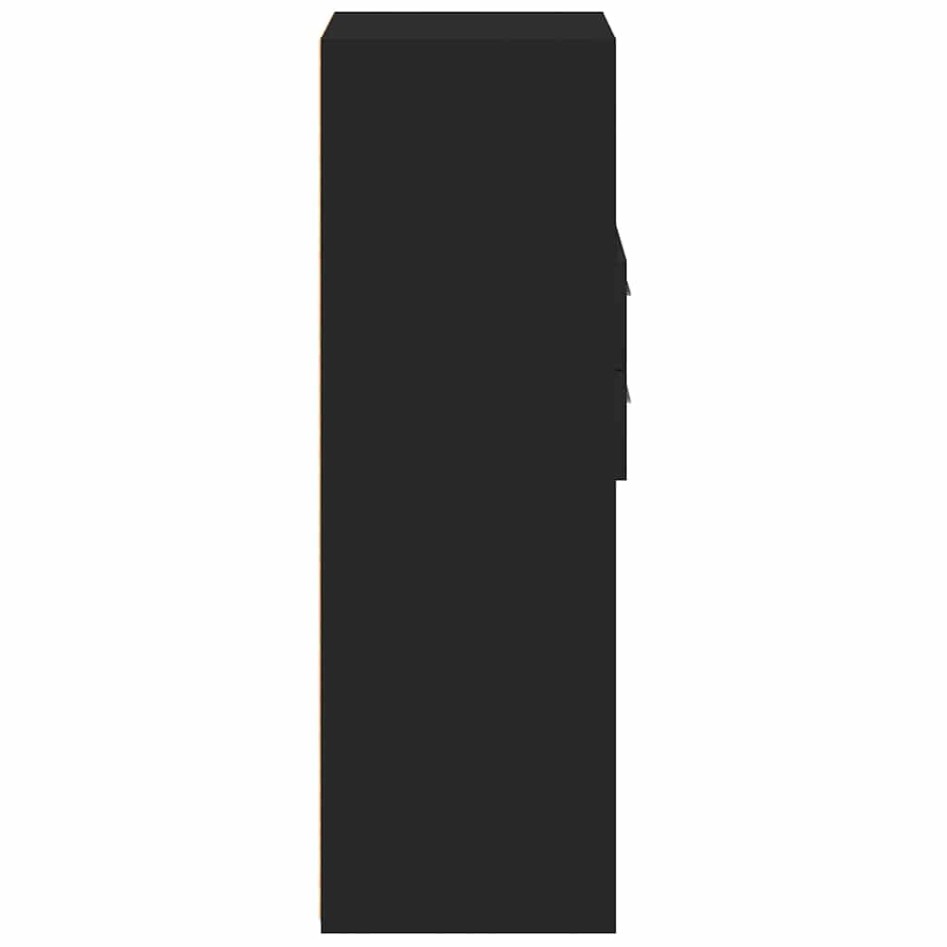 Aparador alto madera de ingeniería negro 50x42,5x124