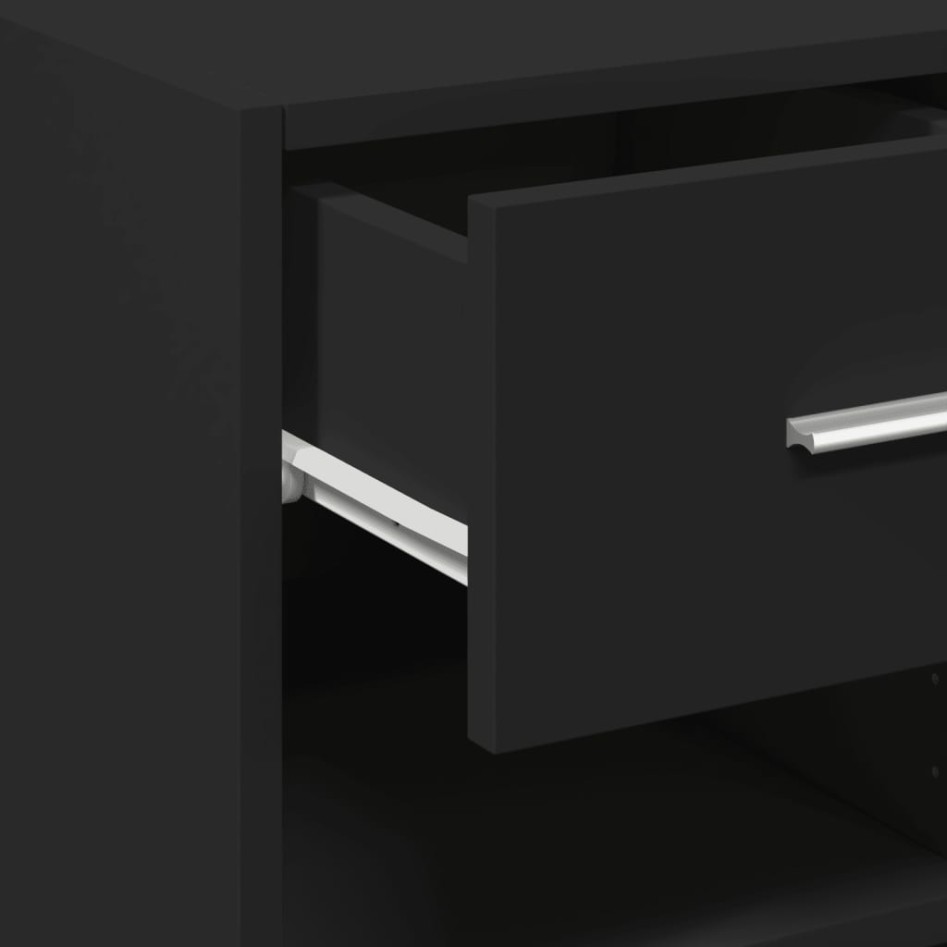 Aparador madera de ingeniería negro 45x42,5x93