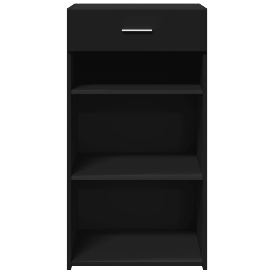 Aparador de madera de ingeniería negro 50x42,5x93