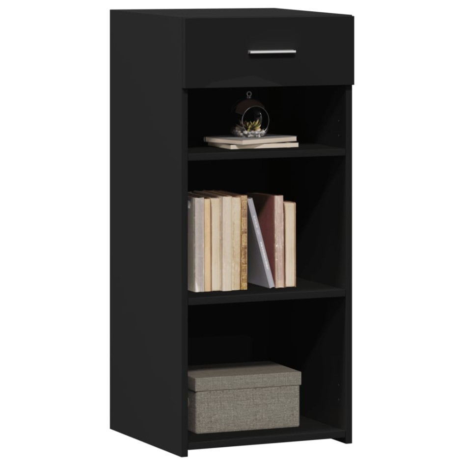 Aparador de madera de ingeniería negro 40x42,5x93