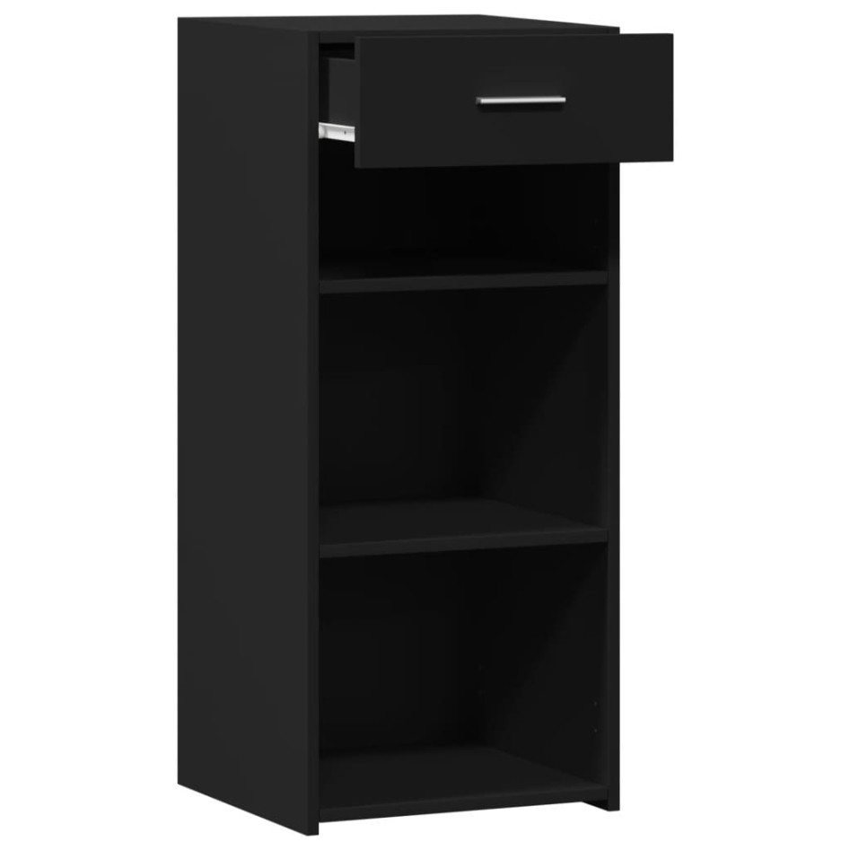 Aparador de madera de ingeniería negro 40x42,5x93