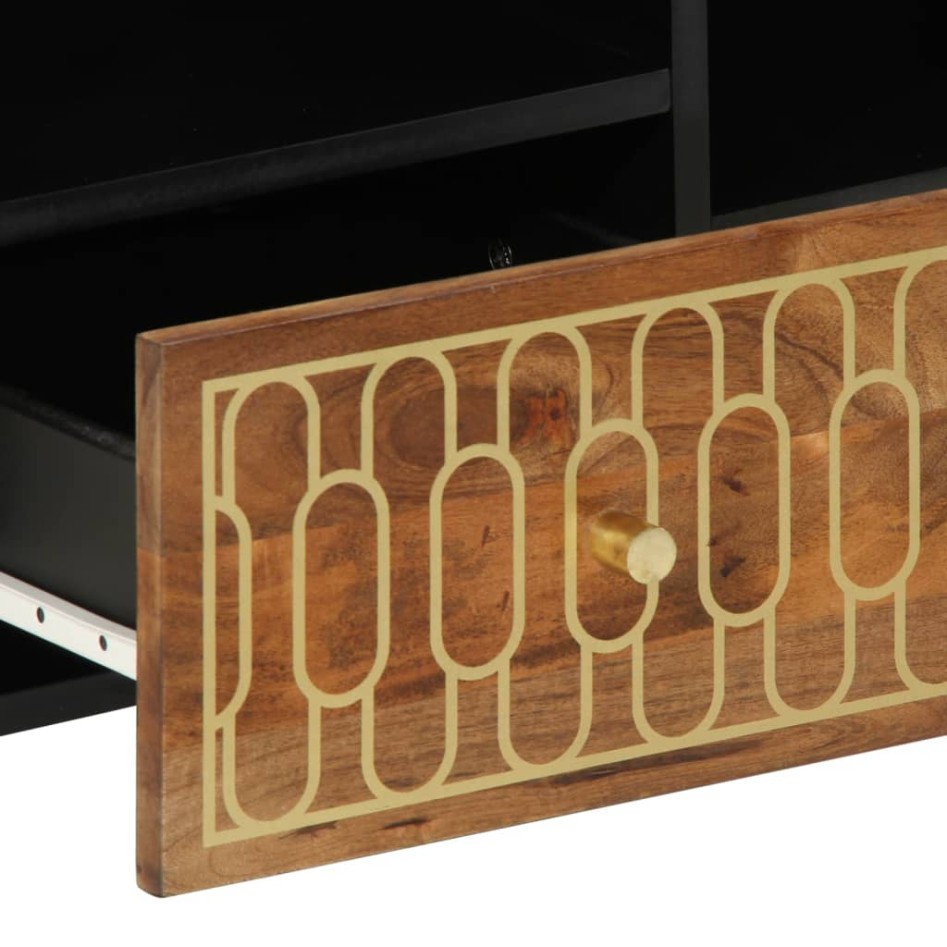 Mueble de TV madera maciza de mango 100x33x46