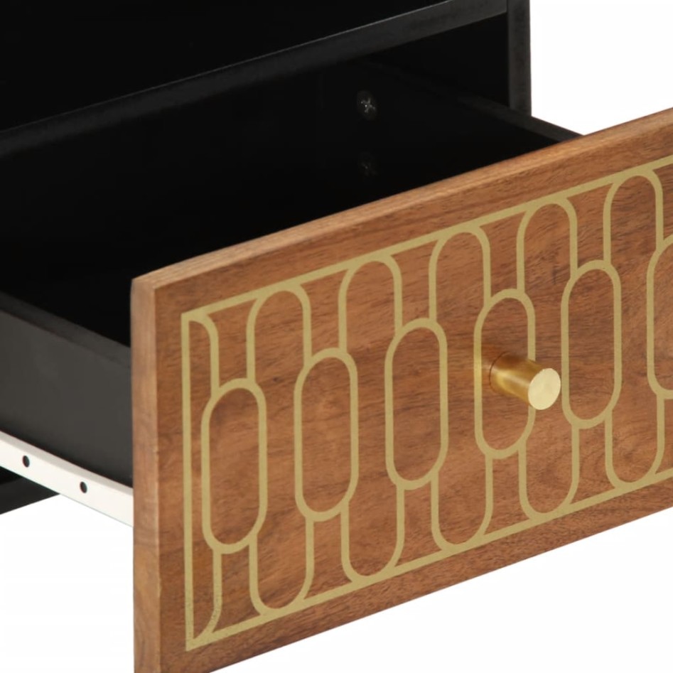 Mesitas de noche 2 uds madera maciza de mango 40x33x46