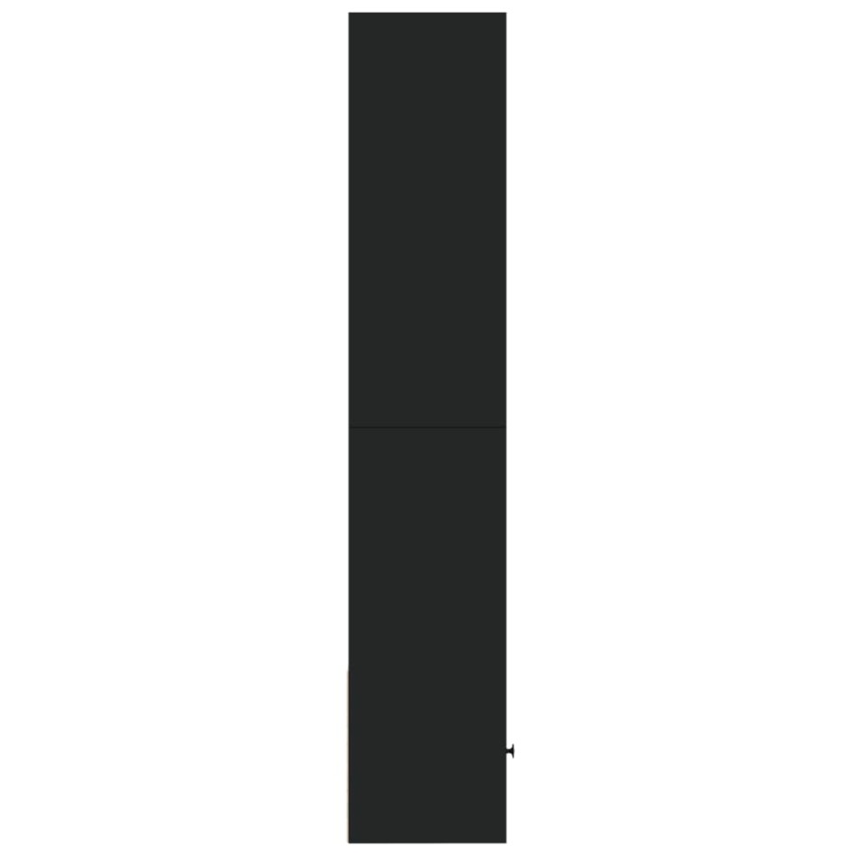 Estantería de madera de ingeniería negra 40x36x189