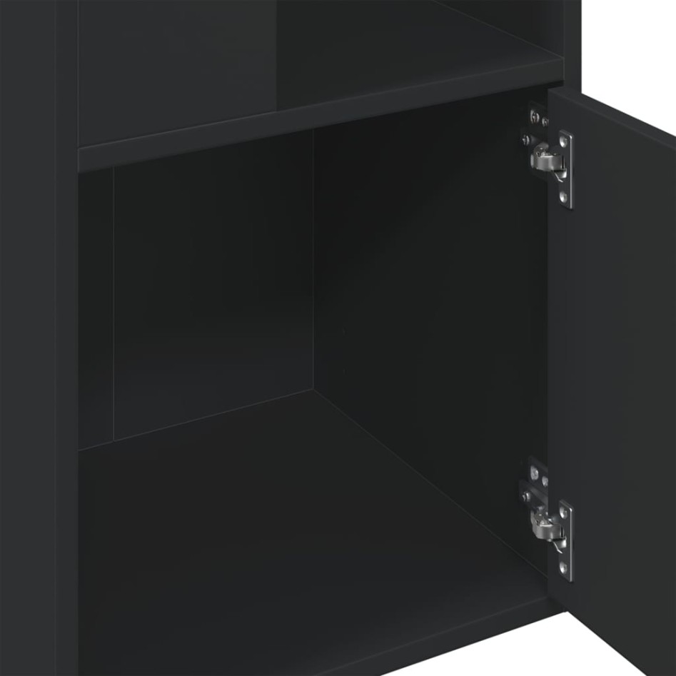 Estantería de madera de ingeniería negra 40x36x189