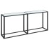 Mesa consola vidrio templado mármol blanco 180x35x75,5