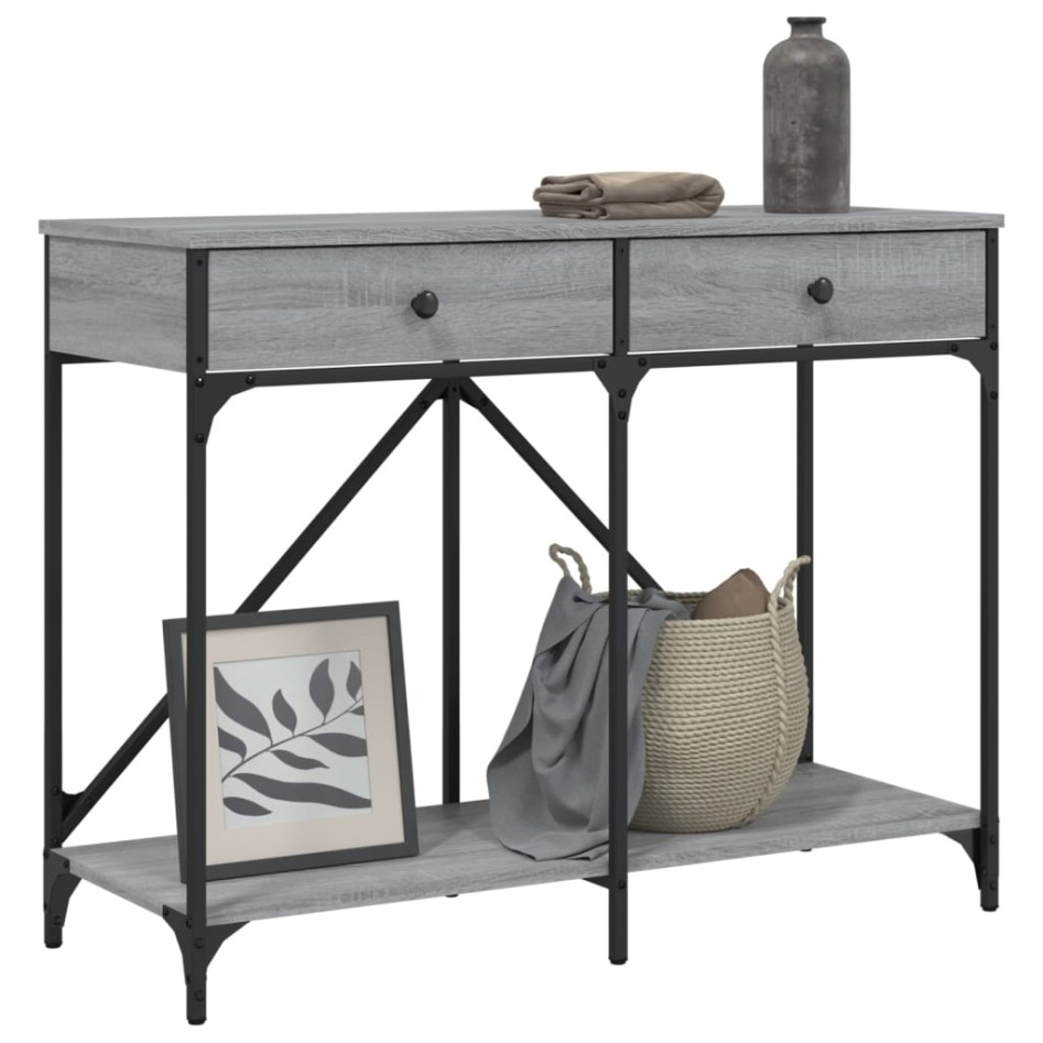 Mesa consola madera de ingeniería gris Sonoma 100x39x78,5