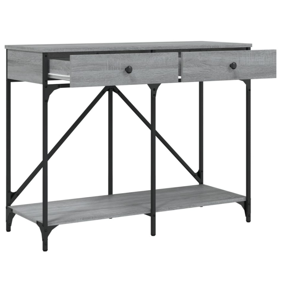 Mesa consola madera de ingeniería gris Sonoma 100x39x78,5