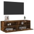 Mueble de pared TV madera ingeniería roble ahumado 100x30x30