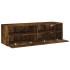 Mueble de pared TV madera ingeniería roble ahumado 100x30x30