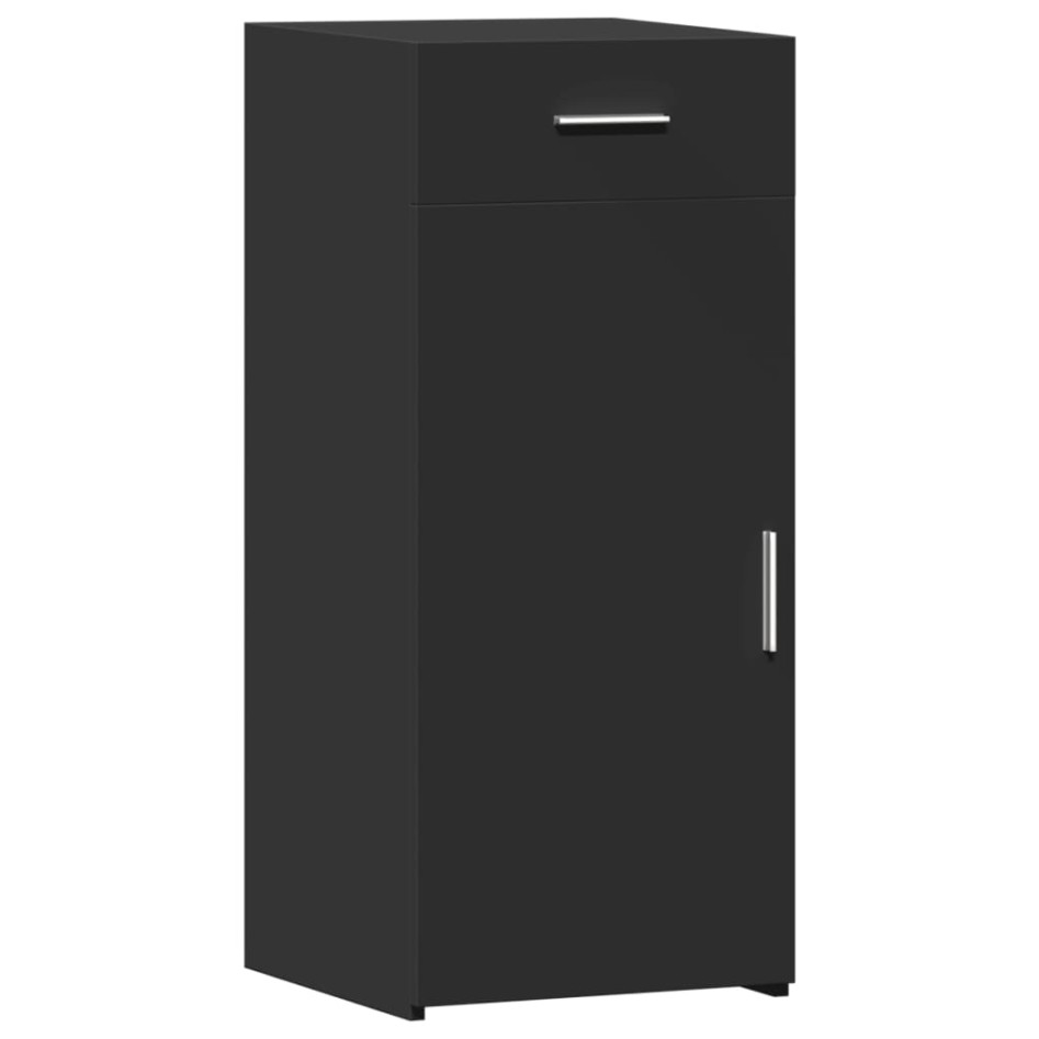 Aparador de madera de ingeniería negro 40x42,5x93