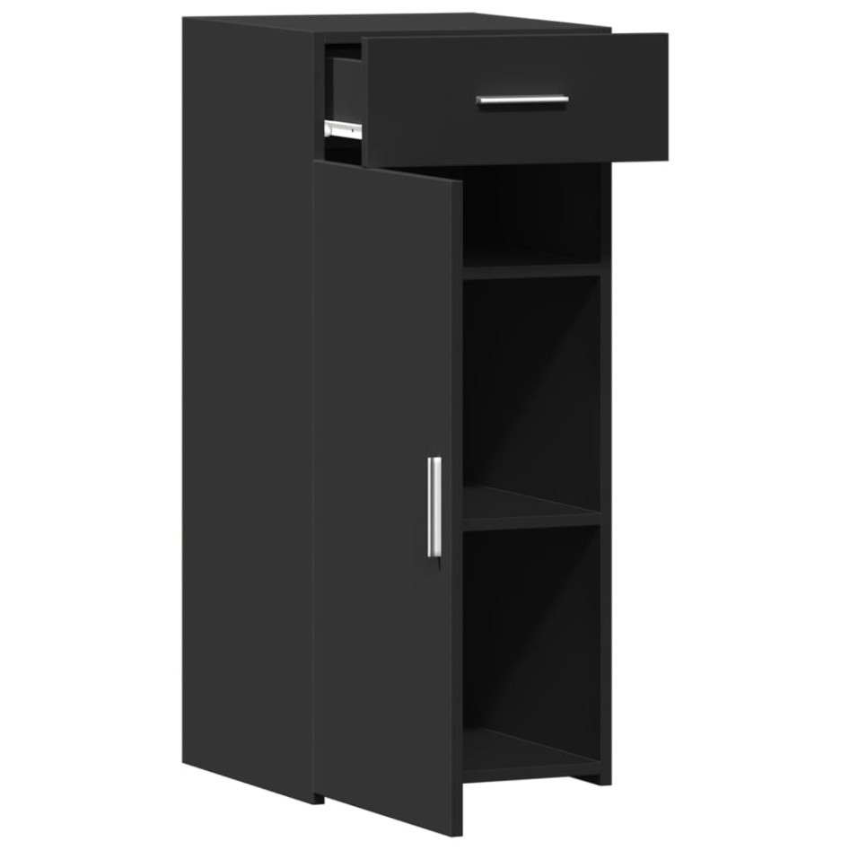 Aparador de madera de ingeniería negro 40x42,5x93