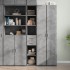 Aparador de madera de ingeniería gris hormigón 30x42,5x185