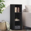 Aparador de madera de ingeniería negro 30x41x93cm