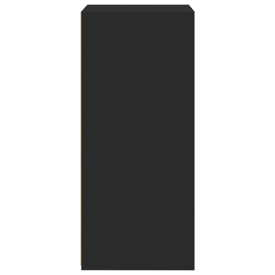 Aparador de madera de ingeniería negro 50x41x93