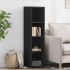 Aparador alto madera de ingeniería negro 30x41x124