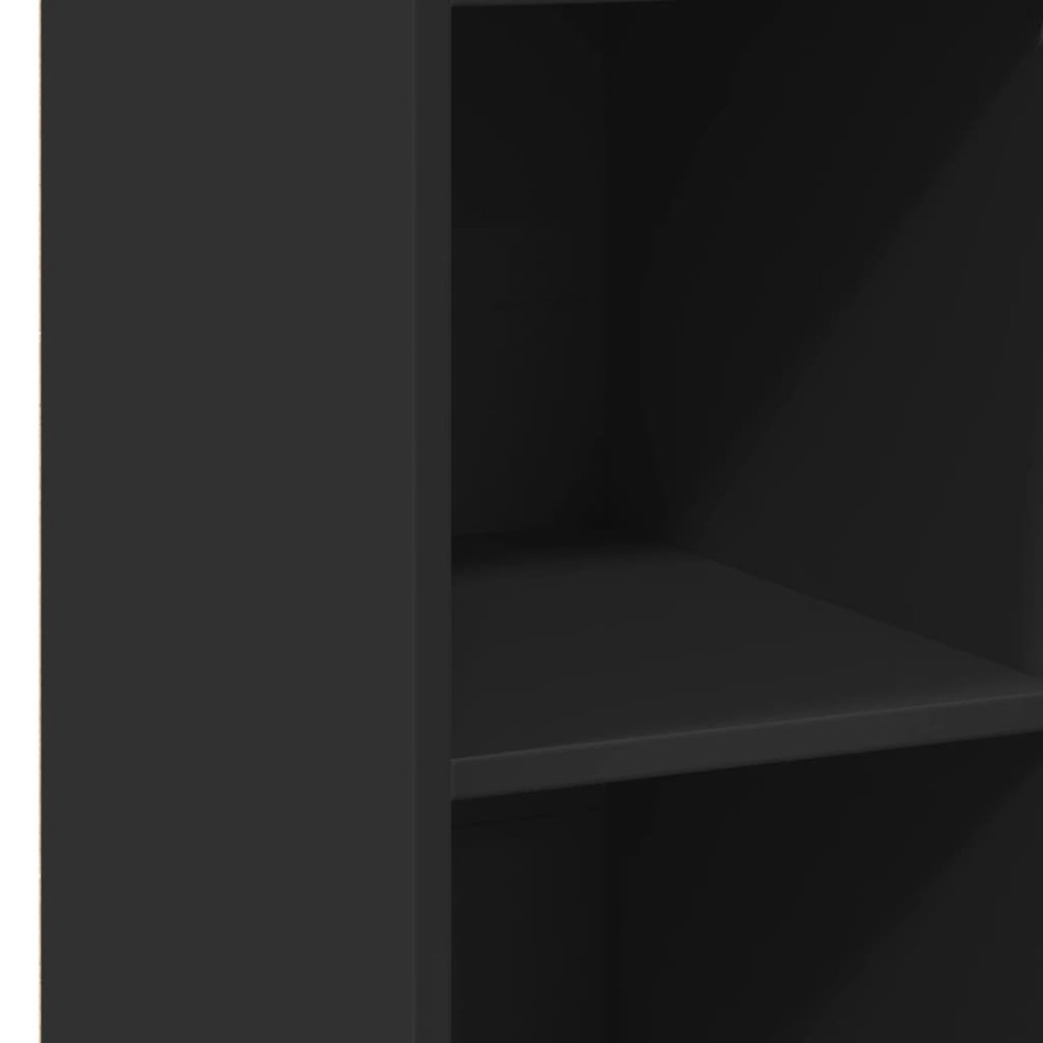Aparador alto madera de ingeniería negro 30x41x124