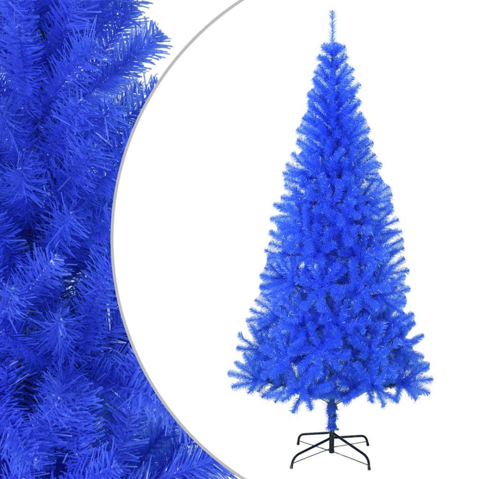 Árbol de Navidad artificial con soporte PVC azul 210