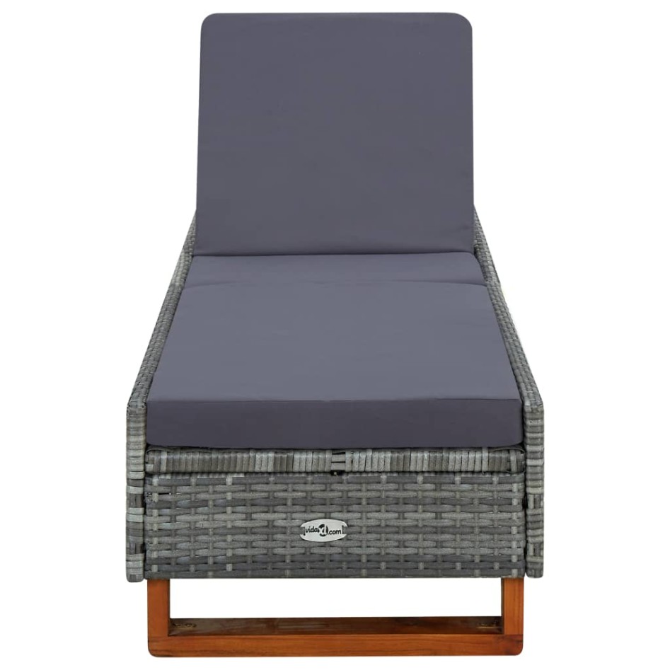 Tumbona con cojín de ratán sintético