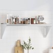 Estante de pared de acero inoxidable plateado 100x30x31 cm
