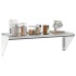 Estante de pared de acero inoxidable plateado 100x30x31