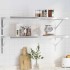 Estantes de pared 2 uds acero inoxidable plateado 100x40x3