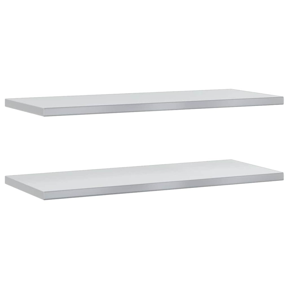 Estantes de pared 2 uds acero inoxidable plateado 100x40x3