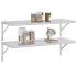 Estantes de pared 2 uds acero inoxidable plateado 100x40x3