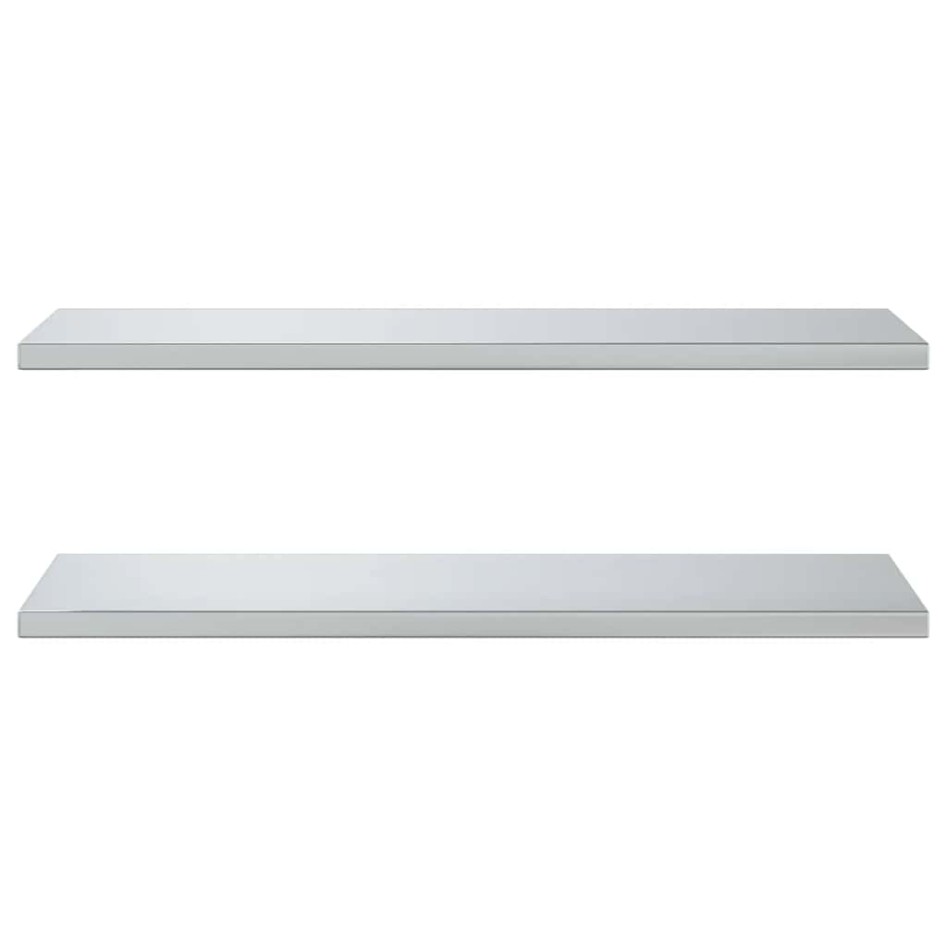 Estantes de pared 2 uds acero inoxidable plateado 100x40x3