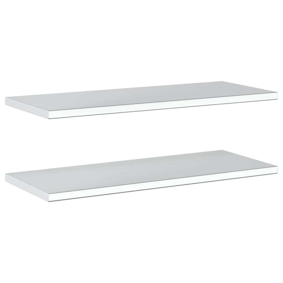 Estantes de pared 2 uds acero inoxidable plateado 100x40x3