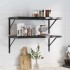 Estantes de pared 2 uds acero inoxidable negro 75x40x3