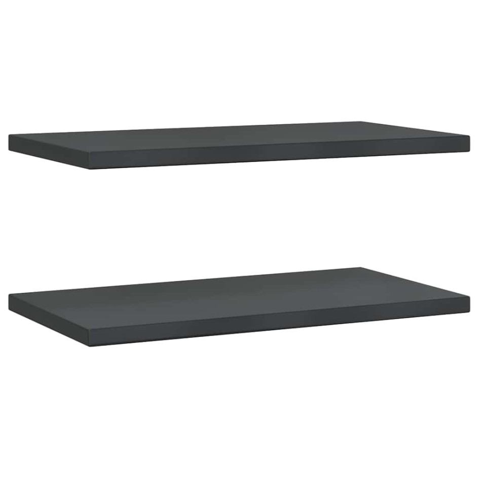 Estantes de pared 2 uds acero inoxidable negro 75x40x3
