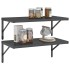 Estantes de pared 2 uds acero inoxidable negro 75x40x3