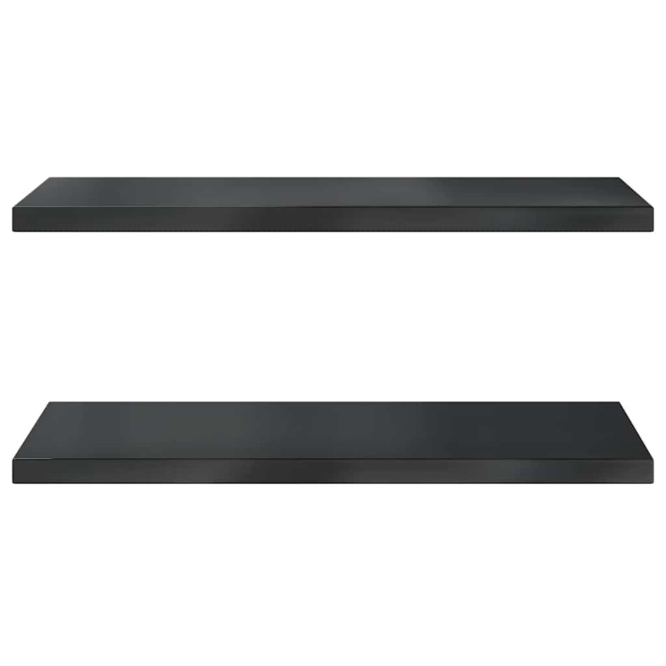 Estantes de pared 2 uds acero inoxidable negro 75x40x3