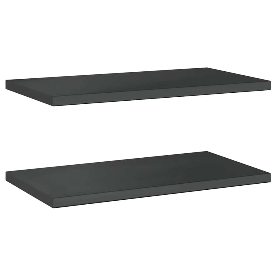 Estantes de pared 2 uds acero inoxidable negro 75x40x3
