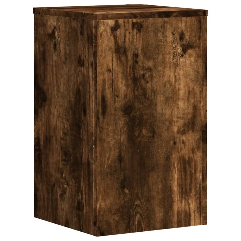 Soportes de plantas 2 uds madera roble ahumado 30x30x50