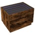 Mesa de centro con Infinity LED roble ahumado 70x50x50