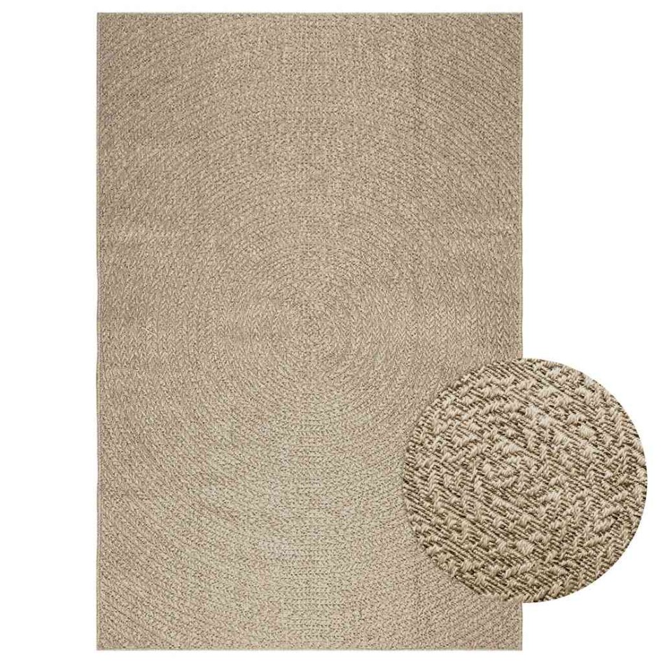 Alfombra ZIZUR aspecto yute interior/exterior beige 160x230